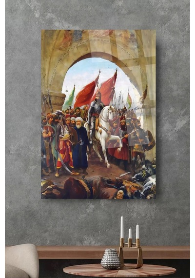 Fatih Sultan Mehmet İstanbul Yatak Cam Tablo Modern Sanat Tablosu Uv Baskılı Canlı Renkler Ofis Ve Çalışma Odası Anlamlı Hediye Seçeneği