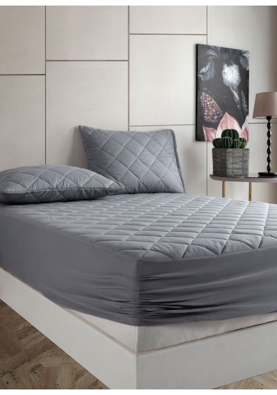 %100 Pamuk Set Renkli Kapitone Yatak Koruyucu Alez Çarşaf Set