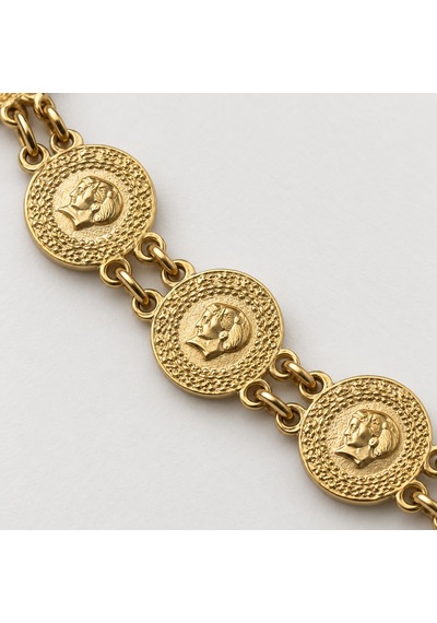 14 Ayar Altın Kaplama Çeyrek Motifli Kuyumcu Model Kadın Bileklik Ayarlanabilir Vintage Tasarım Renkli