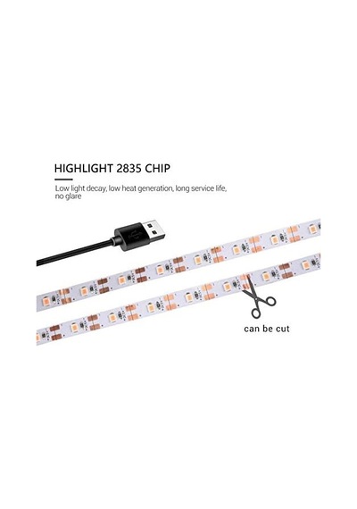 Tam Spektrum Bitki Büyütme Şerit Işık 5v Usb Uç 1 Mt İç Mekan Diğer