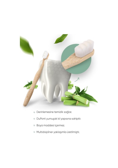 Tbrush Beyaz Nano Vegan Bambu Diş Fırçası - Ultra Soft (hassas Dişler) + Paslanmaz Çelik Dil Temizleyici