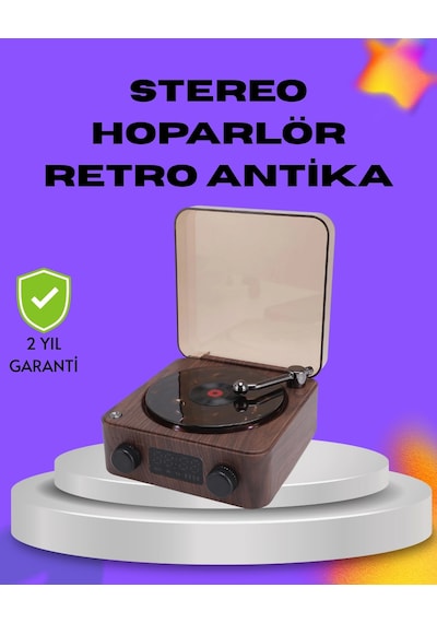 Mey İthalat Dekoratif Gece Işıklı Bluetooth Hoparlör Saatli Tasarım