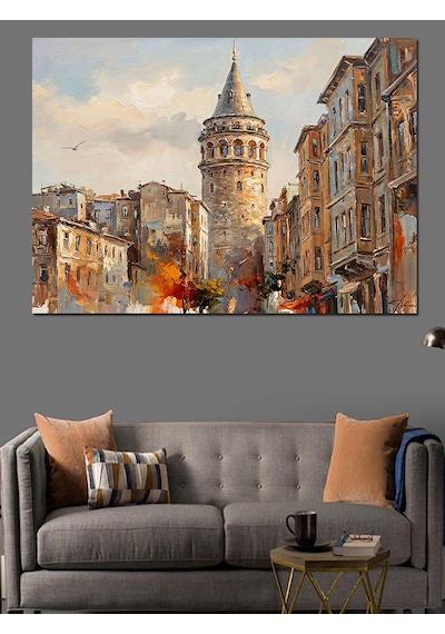Ahşap Tablo Galata Kulesi Ve Tarihi İstanbul