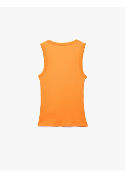 Koton Pamuklu U Yaka Slim Fit Atlet Turuncu 6sak10269ek