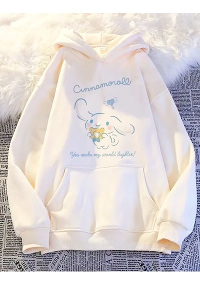 Cinnamorol Sanrio Kawaii Unisex Beyaz Sweatshirt