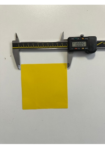100x100mm Sarı Zemin Baskılı Vellum Etiket Rulosu 1 Rulo 2000 Adet 76 Mm Masura Çapı Ribonlu Baskı Termal Değil 1