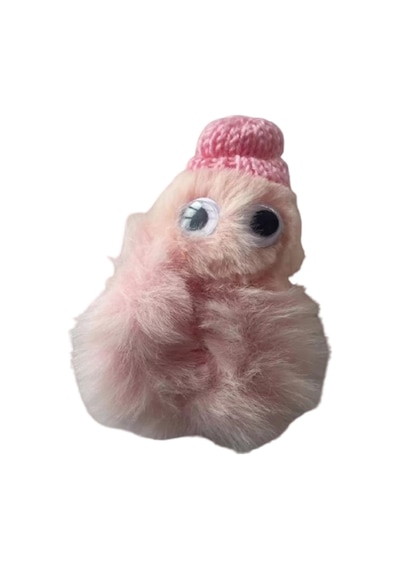 Caş Dekorasyon Pembe Renk Canavar Figürlü Peluş Simit Toka Pembe