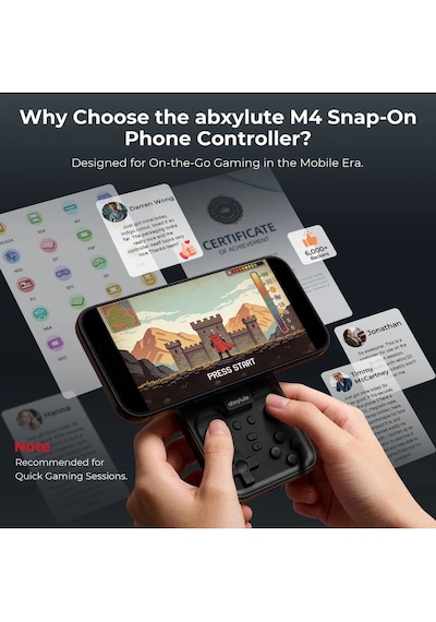 Abxylute M4 Bluetooth Mobil Oyun Kumandası Magsafe Uyumlu Iphone, Android, Switch Ve Pc - Siyah