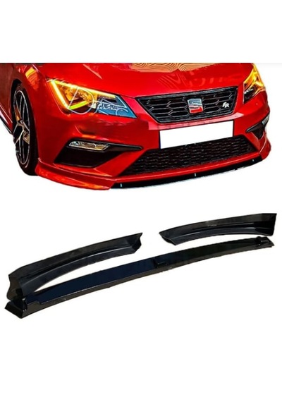 Seat Leon Mk3.5 2017+ 3 Parça Kırmızı Boyalı Ön Tampon Eki Ls3h Boya Kodu Plastik