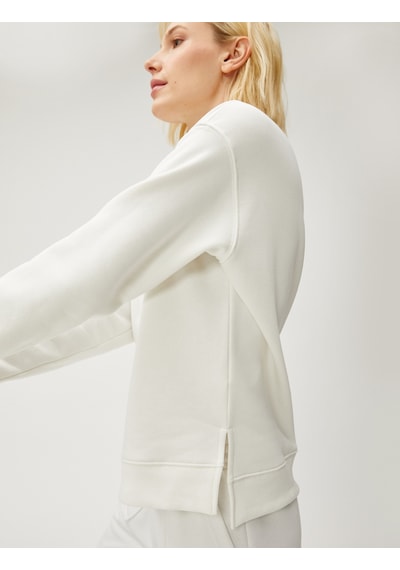 Koton Basic Sweatshirt Bisiklet Yaka Pamuklu Beyaz 3sak10195ek Beyaz