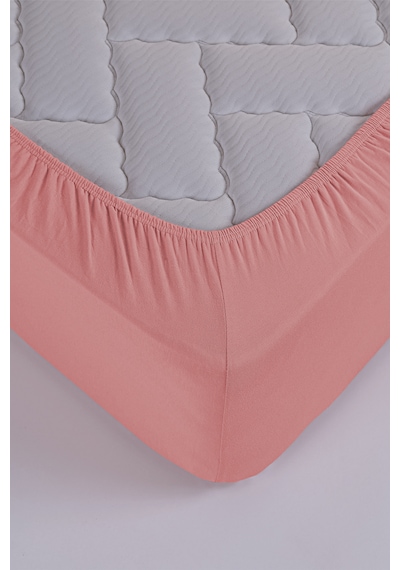 Penye-likralı Lastikli Çarşaf, 120 200 Tek Kişilik %100 Pamuk-elastan Örme Kumaş, 200 Gr/m² Somon