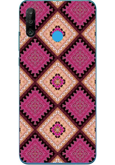 Huawei P30 Lite Uyumlu Pembe Yavrusu Motifleri Baskılı Silikon Kılıf Renkli