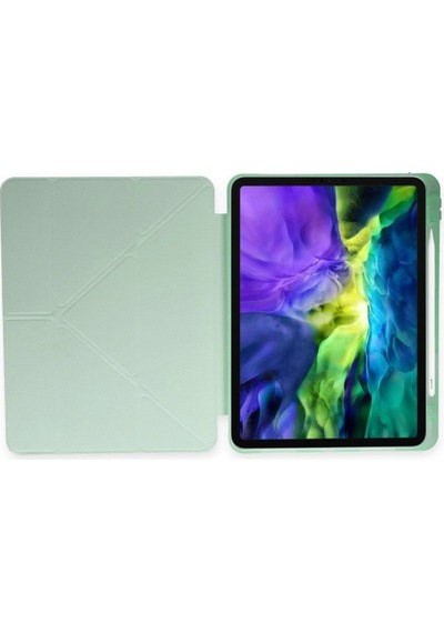 Apple Uyumlu iPad 2022 10.9 10.nesil Kılıf Kalemlikli Mars Tablet Kılıfı - Açık Yeşil Laptop Çantası