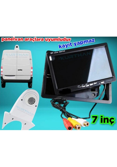 7'' Qled Ips Ekran Ve Beyaz Tepe Kamera Panelvan Uyumlu 12v