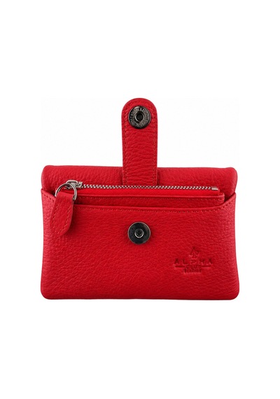 Alphaclub Bag Kadın Çok Bölmeli Kartlıklı Çıtçıt Kapamalı Cüzdan Model 441 Kırmızı