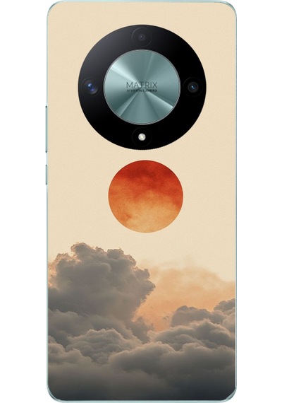 Honor X9b Uyumlu Bulut Ve Güneş Baskılı Silikon Kılıf Renkli