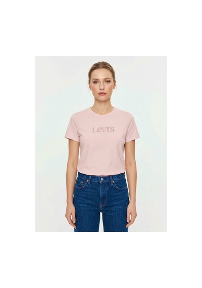 Levi's Favorıte Tonal Rhınestone Club Kadın Pembe Taş Detaylı Bisiklet Yaka T-shirt 008bx-0009-24649