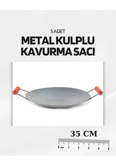 Metal 35 Cm Kulplu Kavurma Sacı Iegeauv Çok Renkli