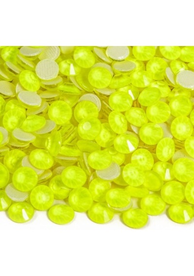 Gymo Premium Kalite Altı Düz Ütü İle Yapışan Hotfix Kristal Taş Ss16 3.8-4mm Citrine Neon 720 Adet