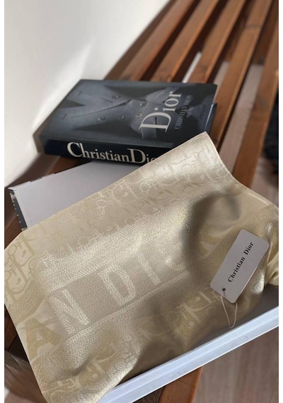 Miorel Scarfs Cd Desen Kaşmir İpek Şal Scarfs Cashmere Shawl Hijab Yeni Sezon Krem