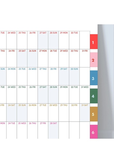 2026-2027 Akademik Duvar Takvimi Eylül Başlangıçlı Yıllık Planlayıcı Renkli Minimalist Duvar Pla