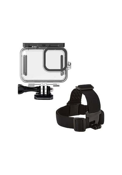 Gopro Hero 8 Su Geçirmez Muhafaza Ve Kafa Bandı 4 Parça Set Go208