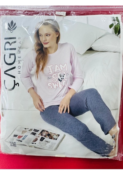 Çağrı Bayan Pijama Takımı-7189 Açık Pembe-antrasit