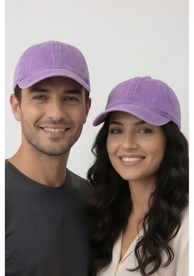 Mollycrush Unisex Lila Yıkamalı Kot Outdoor Beyzbol Şapkası Ayarlanabilir Spor Kep Lila