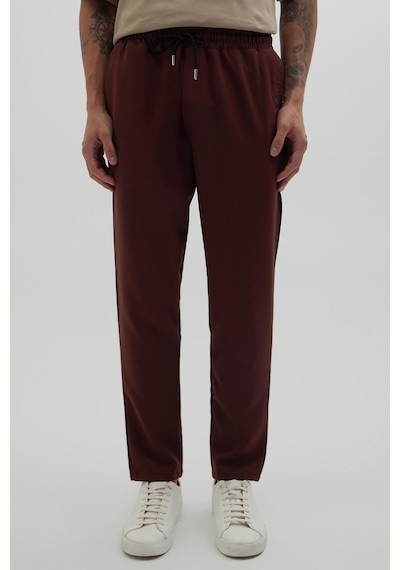 Tudors Erkek Regular Fit Beli Lastikli Bağcıklı Jogger Kiremit Pantolon Rahat Kesim Yan Cepli-37921 Kiremit