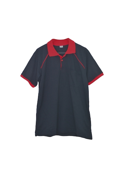 İhraç Fazlası Kısa Kol Erkek T-shirt Kırmızı - Lacivert