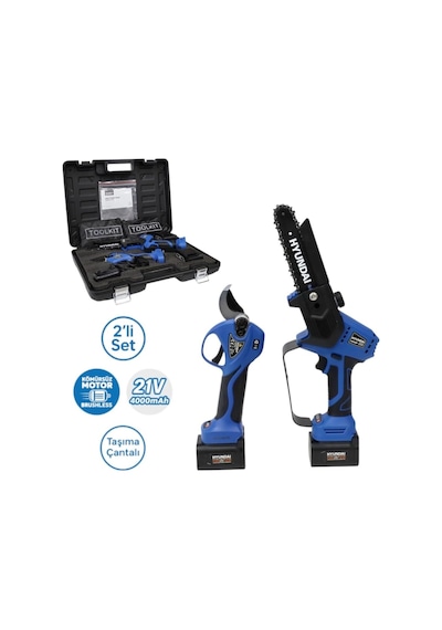 Tr Hcs306xp + Lasercut 35xp Akülü Budama Seti, 21v 4000mah, Çift Akülü Profesyonel Bahçe Bakım Seti