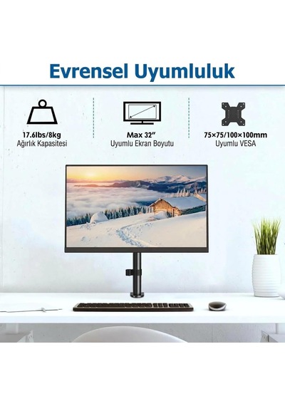 Tr Masaüstü Monitör Standı, 15 - 32 Uyumlu, Vesa Uyumlu Z001