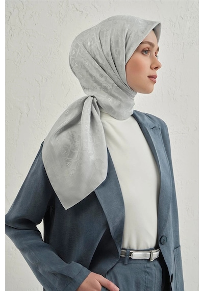 Armine Floş Pamuk Eşarp 1 - 95 X 95 / Gümüş - 23 Gümüş - 23