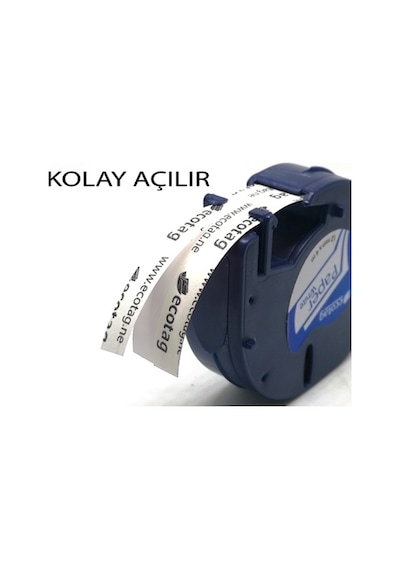 Ecotag Dymo Letratag Muadil Kağıt Şerit Etiket 12 MM X 4 M 10'lu Kutu