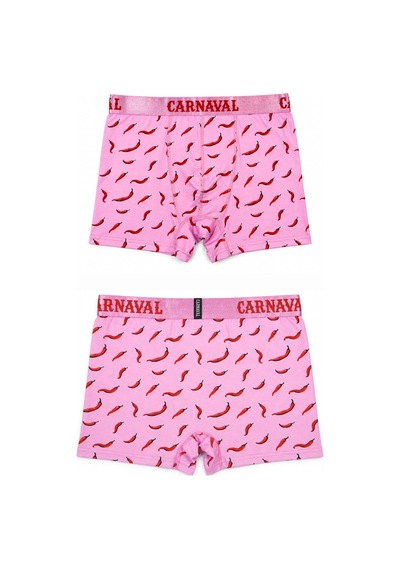 Carnaval Socks Acı Biber Desenli Erkek Boxer Pamuklu Likralı Parlak Lastikli Kutulu Pembe Çoklu