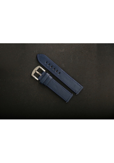 Hakiki Deri 20mm Akıllı Pimli Saat Kordonu Lacivert