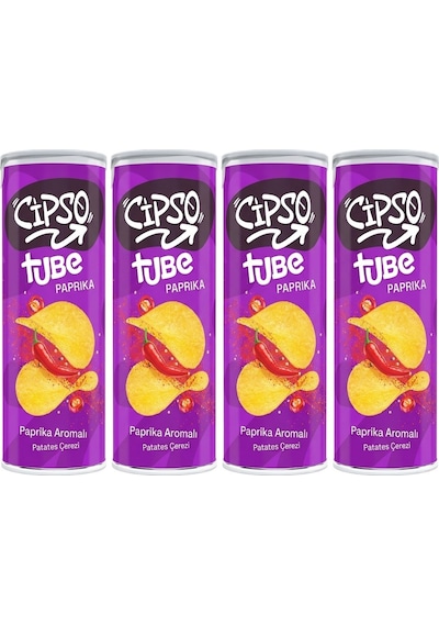 Cipso Tube Paprika Cips 90 Gr X 4 Adet