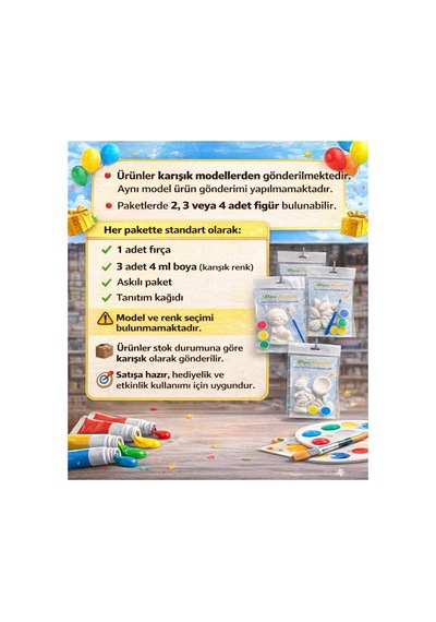 20 Li Boyama Seti Eğlenceli Aktivite Paketi - Boya Ve Fırçalı Ful Set