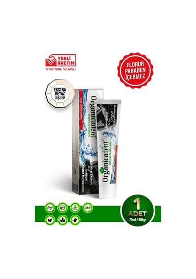 Organicadent Aktif Karbonlu Doğal Diş Macunu 75 Ml - Doğal Beyazlık Ve Ferahlık