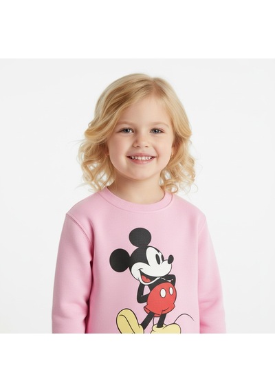 Mickey Kışlık Kız Çocuk Sweatshirt Pembe