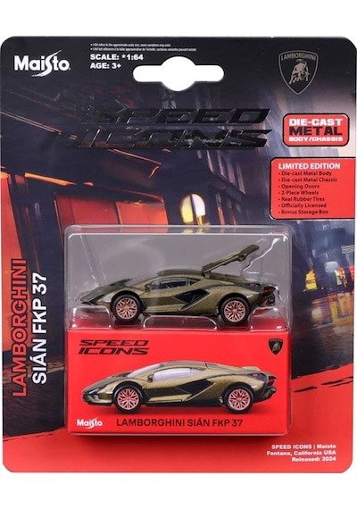 Maisto 1:64 Speed Icons - Lamborghini Sian Fkp 37 Metalik Yeşil Çok Renkli