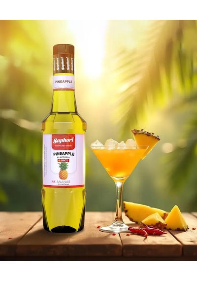 Saphori Acılı Ananas Kokteyl Şurubu Acılı Ananas Şurubu 700 Ml