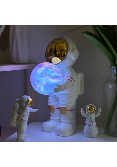 Çeşithane Astronot Planet Gece Lambası & Bluetooth Hoparlör - Kristal Küre Sarılma Tasarımlı, Renkli