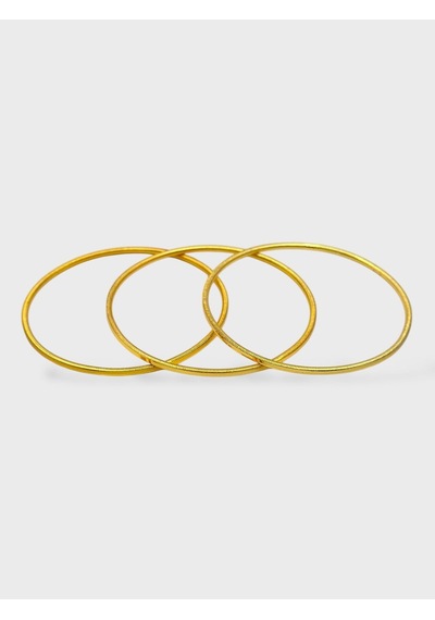 Arnes Jewelry Çelik 22 Ayar Altın Kaplama Ajda Bilezik - 3 Adet Gold