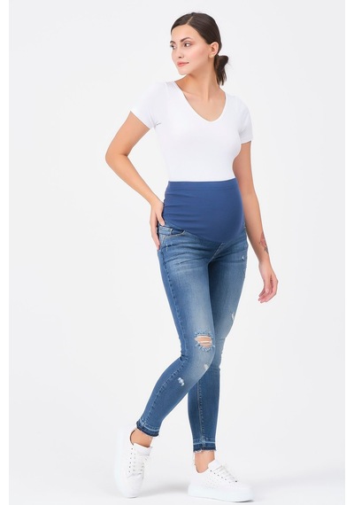 Busa Hamile Jean Skinny Mavi-mavi