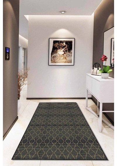 Gold Sade Desensiz Kaymaz Tabanlı Dekoratif Halı Rv196n11