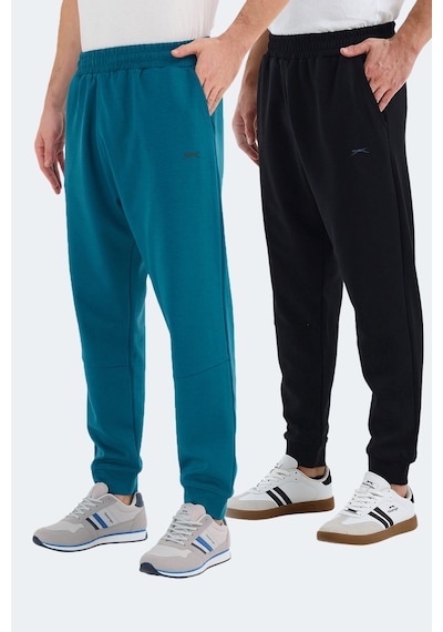 Slazenger Valerıe 2 Li Set Erkek Cepli Eşofman Altı Siyah - Petrol