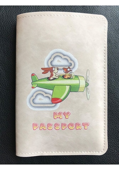 Vip Gift Pet Pasaport Kılıfı Ev Hayvanı Kedi Köpek Nil Yeşili Vegan Deri P Pembe