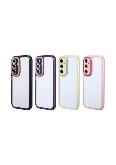 Zore Galaxy A15 Kılıf Kamera Korumalı Renkli Kenar Ve Çerçeve Tasarımlı Ogaa Vitamin Kapak-yeşil