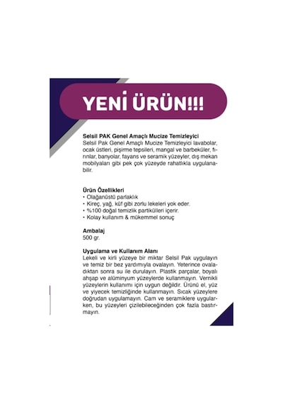 Selsil 6 Adet Pak Genel Amaçlı Mucize Temizleyici